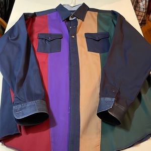 Panhandle Slim Vintage Navy Cowboy Western Shirt XL